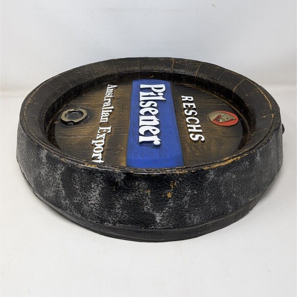 Vintage Reschs Pilsener Beer Barrel 3D Foam Sign 16" Australian Export Pilsner - Picture 6 of 6